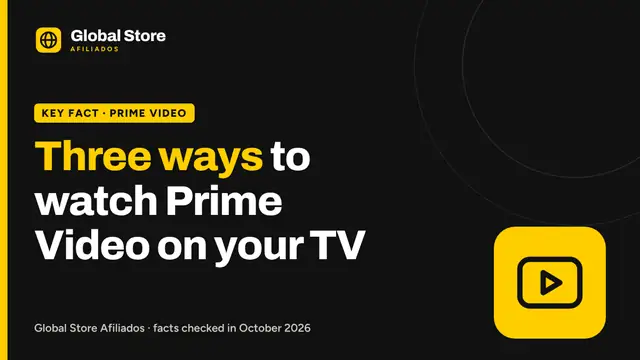 Three ways to watch Prime Video on your TV. Key fact from the guide “watch Prime Video on your TV”.