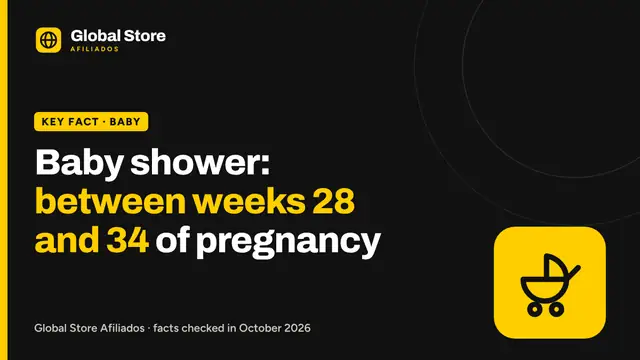 Baby shower: between weeks 28 and 34 of pregnancy. Key fact from the guide “baby shower”.