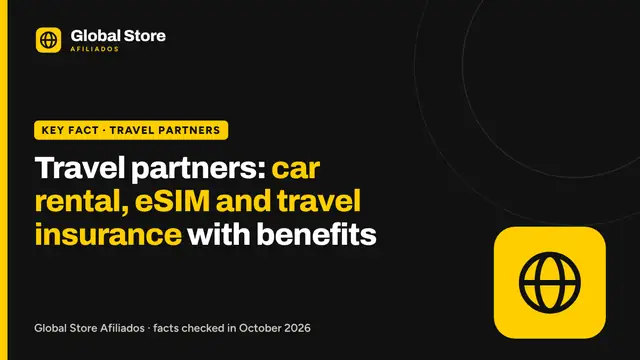 Travel partners: car rental, eSIM and travel insurance with benefits. Key fact from the guide “travel partners”.