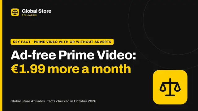 Ad-free Prime Video: €1.99 more a month. Key fact from the guide “Prime Video with adverts or ad-free”.