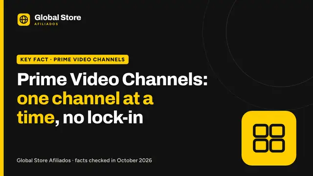 Prime Video Channels: one channel at a time, no lock-in. Key fact from the guide “Prime Video Channels”.