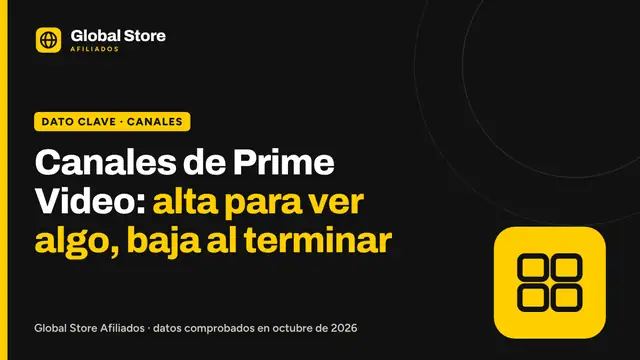 Canales de Prime Video: alta para ver algo, baja al terminar. Dato clave de la guía «Prime Video Channels cómo funcionan».