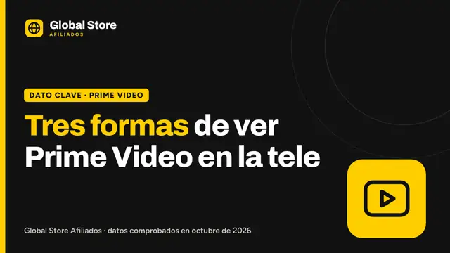 Tres formas de ver Prime Video en la tele. Dato clave de la guía «ver Prime Video en la tele».