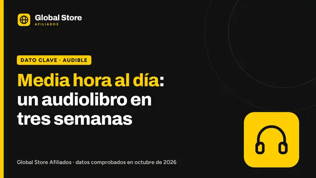Media hora al día: un audiolibro en tres semanas. Dato clave de la guía «empezar con los audiolibros».