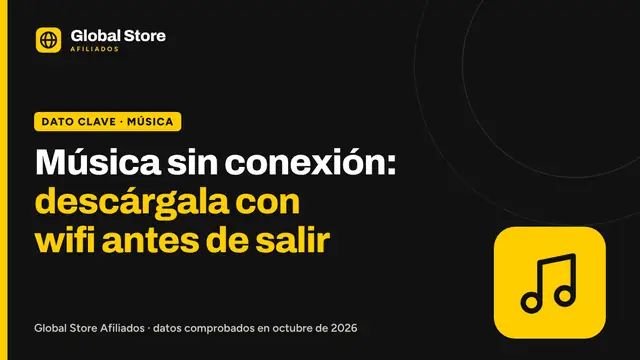 Música sin conexión: descárgala con wifi antes de salir. Dato clave de la guía «música sin conexión para viajar».