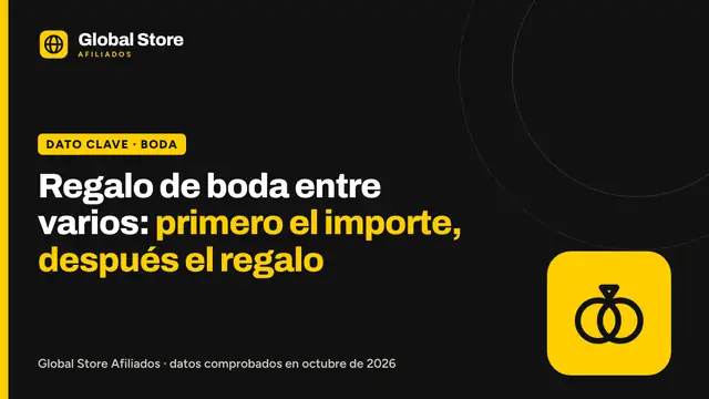 Regalo de boda entre varios: primero el importe, después el regalo. Dato clave de la guía «regalo de boda entre varios».