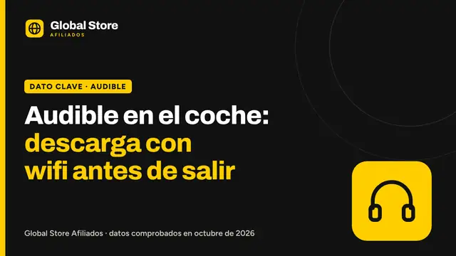 Audible en el coche: descarga con wifi antes de salir. Dato clave de la guía «Audible en el coche».