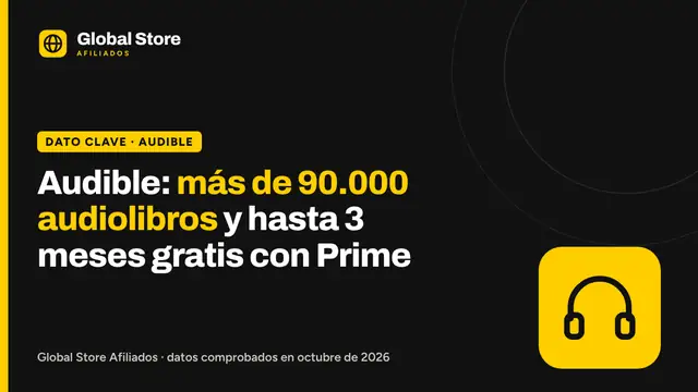Audible: más de 90.000 audiolibros y hasta 3 meses gratis con Prime. Dato clave de la guía «Audible gratis».