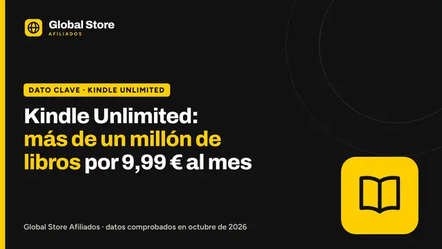 Kindle Unlimited: más de un millón de libros por 9,99 € al mes. Dato clave de la guía «Kindle Unlimited gratis».